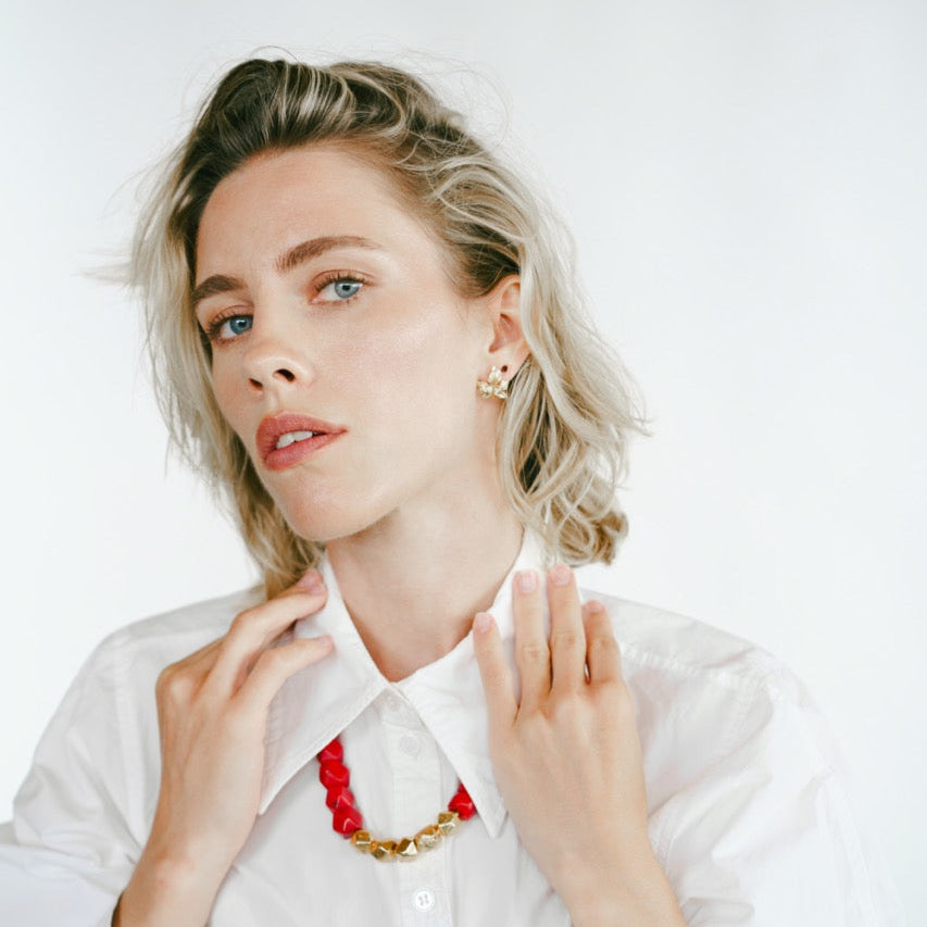 Mirage- Beaded Necklace (Coral)