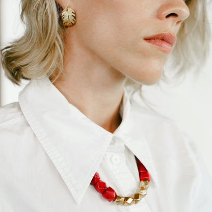 Mirage- Beaded Necklace (Coral)
