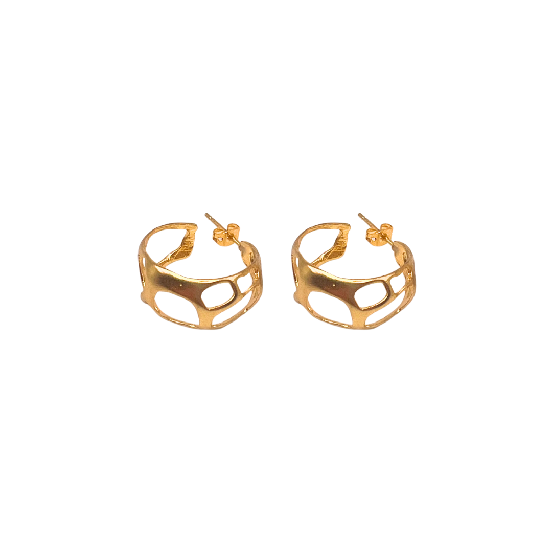 Golden Grid Earrings
