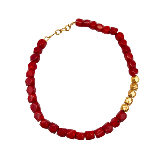 Mirage- Beaded Necklace (Coral)