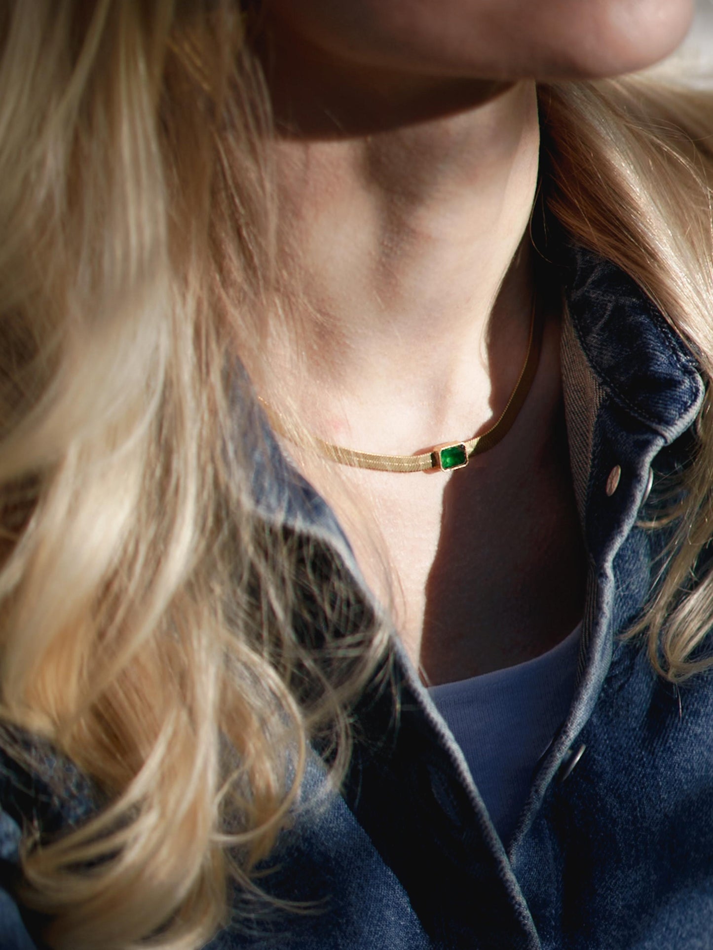 Regal Serpent Necklace with Green Quartz