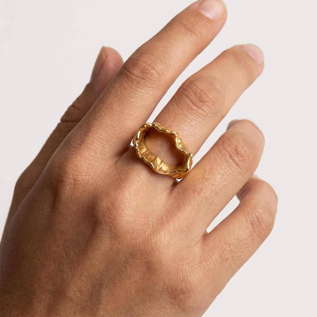 Golden Crêpe Ring