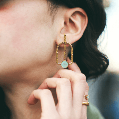 Turquoise Archaic Earrings - Les Reines